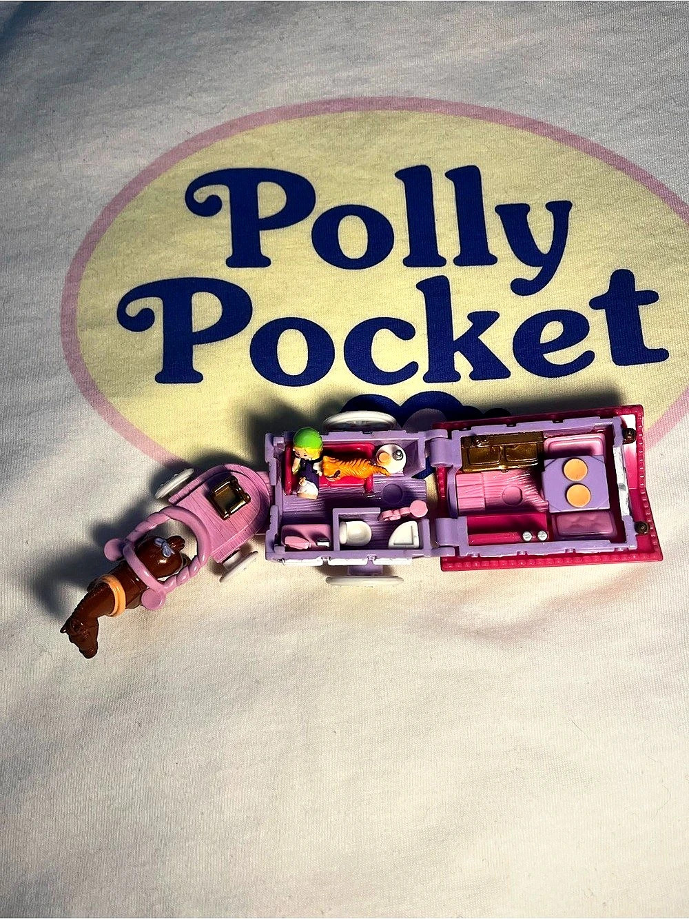 Polly Pocket Pink & Purple Playset with Horse complete set